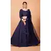 Designer Tabby Silk Navy Blue Color Sequence Embroidery Work Party Wear Lehenga Choli  - 8075180177