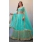Mehendi and Sangeet Butterfly Net Sequins Work Designer Lehenga Choli In Sky Blue - 8091180282