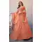 Fancy Light Orange Butterfly Net Sequins Work Sangeet Wear Lehenga Choli - 8092180286