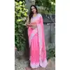 Festival Party Wear Embroidery Work Organza Saree In Pink - 8098180309