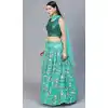 Sequins And Print Work Nylon Net Party Wear Lehenga Choli In Teal Green - 8112180407