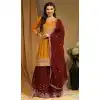 Faux Georgette Sequins Embroidery Work Festival Wear Sharara Suit In Yellow - 8118180435