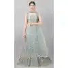 Designer Sequins Work Net Grey Color Party Wear Lehenga Choli - 8132180548