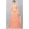 Designer Sequins Work Net Orange Color Party Wear Lehenga Choli - 8132180549