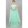 Designer Sequins Work Net Turquoise Color Party Wear Lehenga Choli - 8132180551