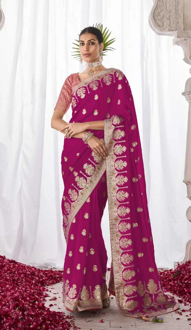 Purple Kora Silk With Weaving Work Traditional Function Wear Designer Saree - 8138180620