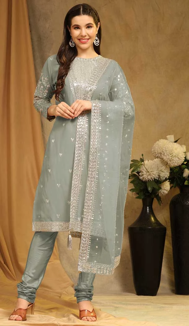 Pista Faux Georgette Embroidery Work Casual Wear Pakistani Salwar Suit - 8154180765