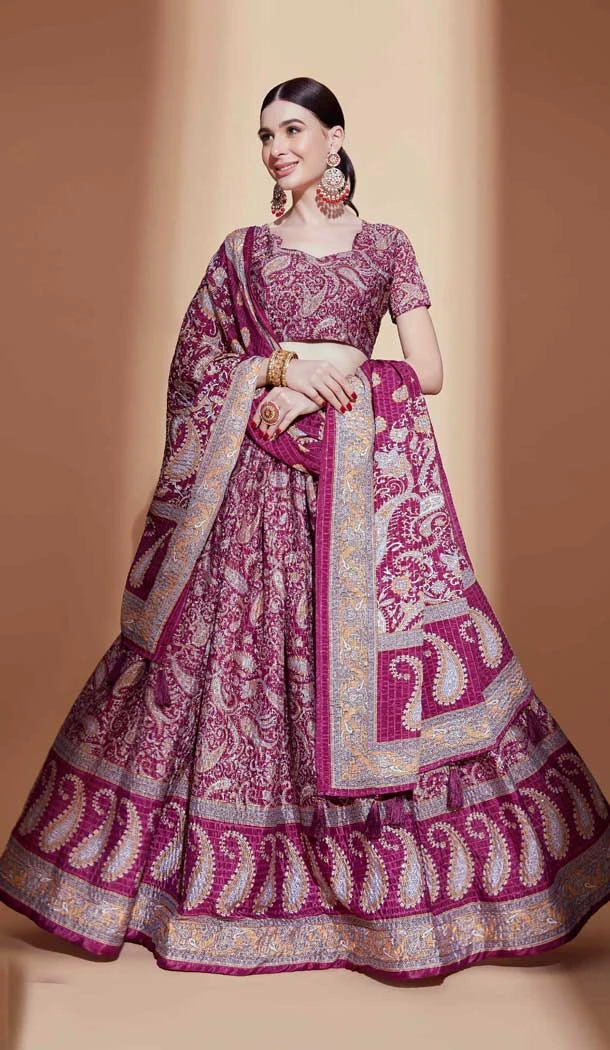 Digital Print Work Chinon Designer Party Wear Lehenga Choli In Purple Color - 8156180778