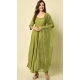 Mehendi Green Color Rayon Plain Casual Wear Readymade Salwar Kameez - 8169180864