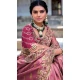 Tissue Silk Embroidered Designer Wear Saree In Pink - 11129199054