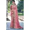 Tissue Silk Embroidered Designer Wear Plus Size Saree In Pink - 11129199054