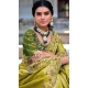 Tissue Silk Embroidered Designer Wear Saree In Mehendi Green - 11129199055
