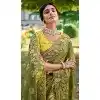 Mehendi Green Tissue Silk Embroidered Designer Wear Plus Size Saree - 11129199056