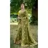 Mehendi Green Tissue Silk Embroidered Designer Wear Plus Size Saree - 11129199056