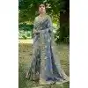 Tissue Silk Embroidered Designer Wear Plus Size Saree In Grey - 11129199057
