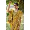 Tissue Silk Embroidered Designer Wear Plus Size Saree In Mustard - 11129199058