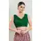 Green Designer Brocade Embroidery Work Readymade Festival Wear Blouse - 8171180871