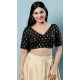 Black Brocade Jacquard Work Designer Function Wear Readymade Blouse - 8172180877