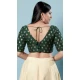 Green Brocade Jacquard Work Designer Function Wear Readymade Blouse - 8172180880