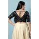 Navy Blue Brocade Jacquard Work Designer Function Wear Readymade Blouse - 8172180882