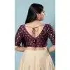 Wine Brocade Jacquard Work Designer Function Wear Readymade Blouse - 8172180883