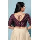 Wine Brocade Jacquard Work Designer Function Wear Readymade Blouse - 8172180883