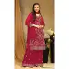 Georgette With Embroidery Work Party Wear Palazzo Salwar Suit In Red - 8175180896