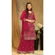 Georgette With Embroidery Work Party Wear Palazzo Salwar Suit In Red - 8175180896