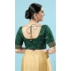 Designer Silk Embroidery Work Party Wear Readymade Blouse In Bottle Green - 8182180930