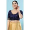 Designer Silk Embroidery Work Party Wear Readymade Blouse In Navy Blue - 8182180934