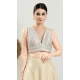 White Color Brocade Woven Work Designer Party Wear Readymade Blouse - 8183180937