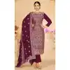 Purple Blooming Vichitra Embroidery Work Party Wear Salwar Kameez - 8184180944