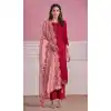 Chinnon Embroidery Work Festival Wear Heavy Salwar Suit In Pink - 8185180949