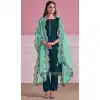 Chinnon Embroidery Work Festival Wear Heavy Salwar Suit In Teal - 8185180950