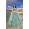 Sky Blue Pure Organza Embroidery Work Designer Wedding Wear Heavy Lehenga Choli - 8189180981