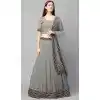 Sequins Work Georgette Grey Designer Party Wear Heavy Lehenga Choli - 8195181010
