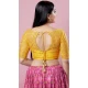 Yellow Net Embroidery Work Designer Traditional Wear Readymade Blouse - 8197181018