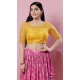Yellow Net Embroidery Work Designer Traditional Wear Readymade Blouse - 8197181018