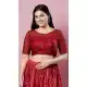 Maroon Net Embroidery Work Designer Traditional Wear Readymade Blouse - 8197181019
