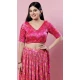 Pink Brocade Printed Work Designer Traditional Wear Readymade Blouse - 8197181021