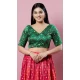 Brocade Green Printed Work Designer Traditional Wear Readymade Blouse - 8197181024