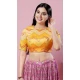 Yellow Silk Printed Work Designer Traditional Wear Readymade Blouse - 8197181025