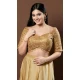 Gold Net Sequins Work Designer Function Wear Readymade Blouse - 8198181026