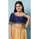 Silk With Sequins Work Function Wear Designer Readymade Blouse In Navy Blue - 8208181087