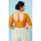 Mustard Jacquard Printed Work Party Wear Readymade Blouse - 8209181089