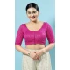 Pink Brocade Woven Work Party Wear Readymade Blouse - 8209181091
