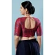 Maroon Brocade Printed Work Party Wear Readymade Blouse - 8209181092