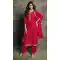 Embroidery Work Jacquard Red Designer Festival Wear Salwar Kameez - 8214181110