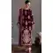 Velvet Embroidered Designer Pakistani Salwar Kameez In Maroon - 11193199547