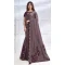 Coffee Wine Crepe Satin Silk Embroidery  Work Party Wear Designer Saree - 8207181070